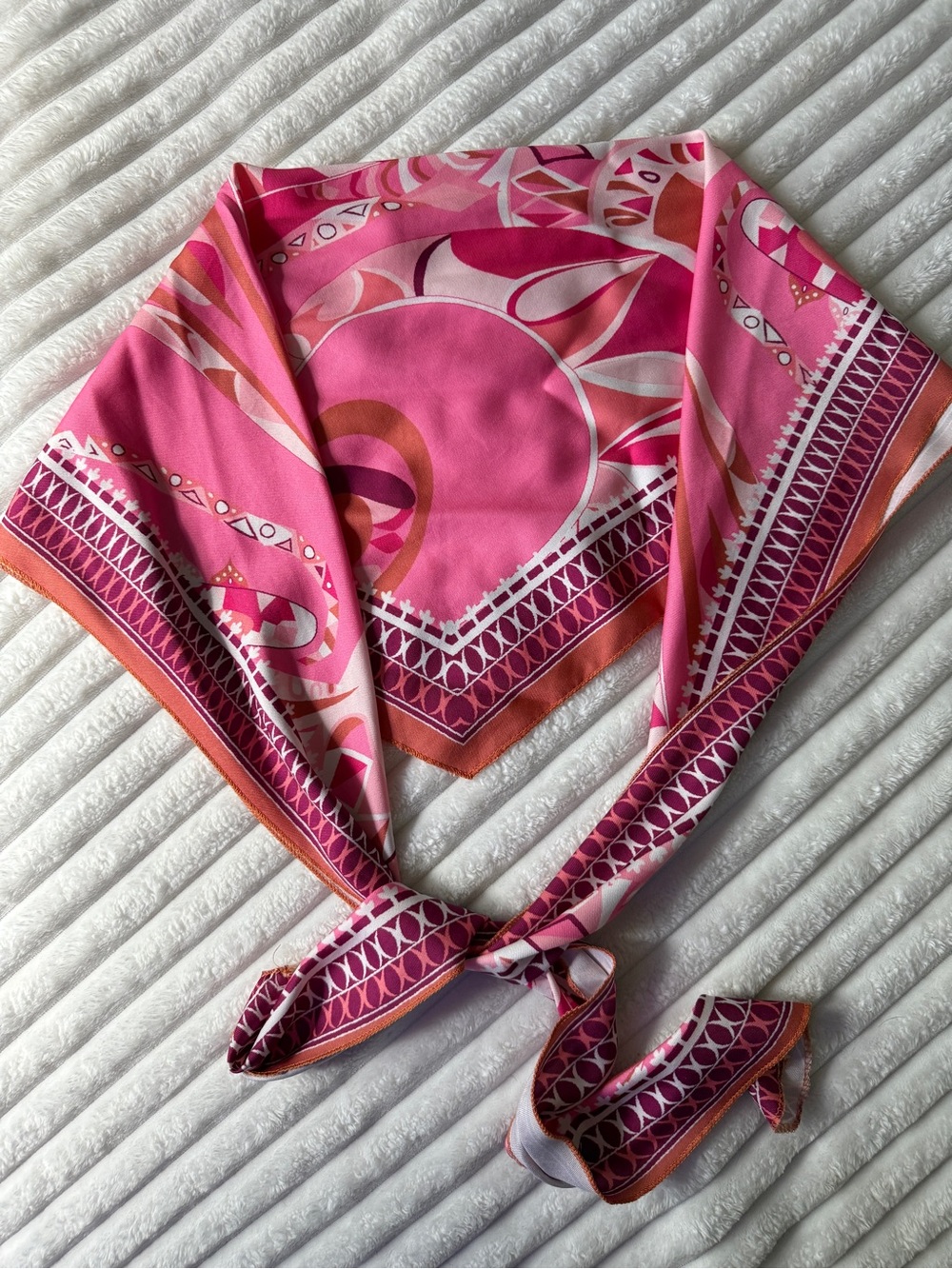 Pink Patterned Women's Fashion Scarf Top